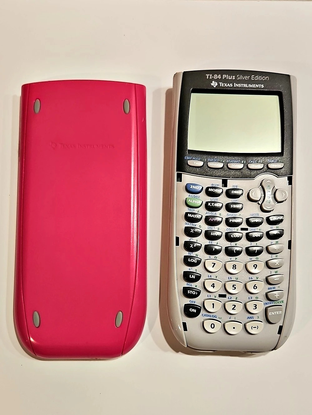 Texas Instruments TI-84 Plus Silver Edition Graphing Calculator with Pink Case